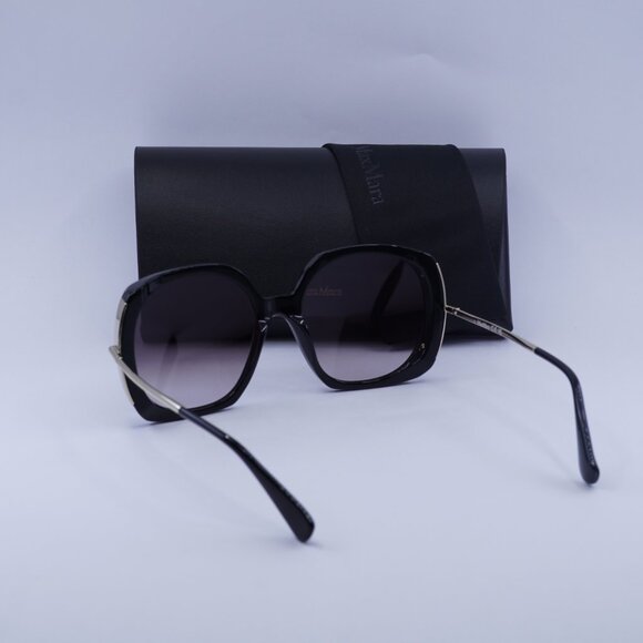 MaxMara MALIBU9 MM0079 01B Sunglasses Black Butterfly Frame, Smoke Lenses - Picture 9 of 9